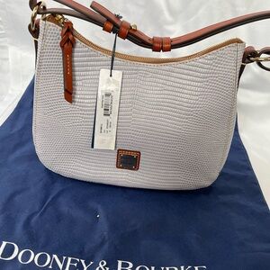 DOONEY & BOURKE Small Kiley Hobo embossed lizard leather in Lilac